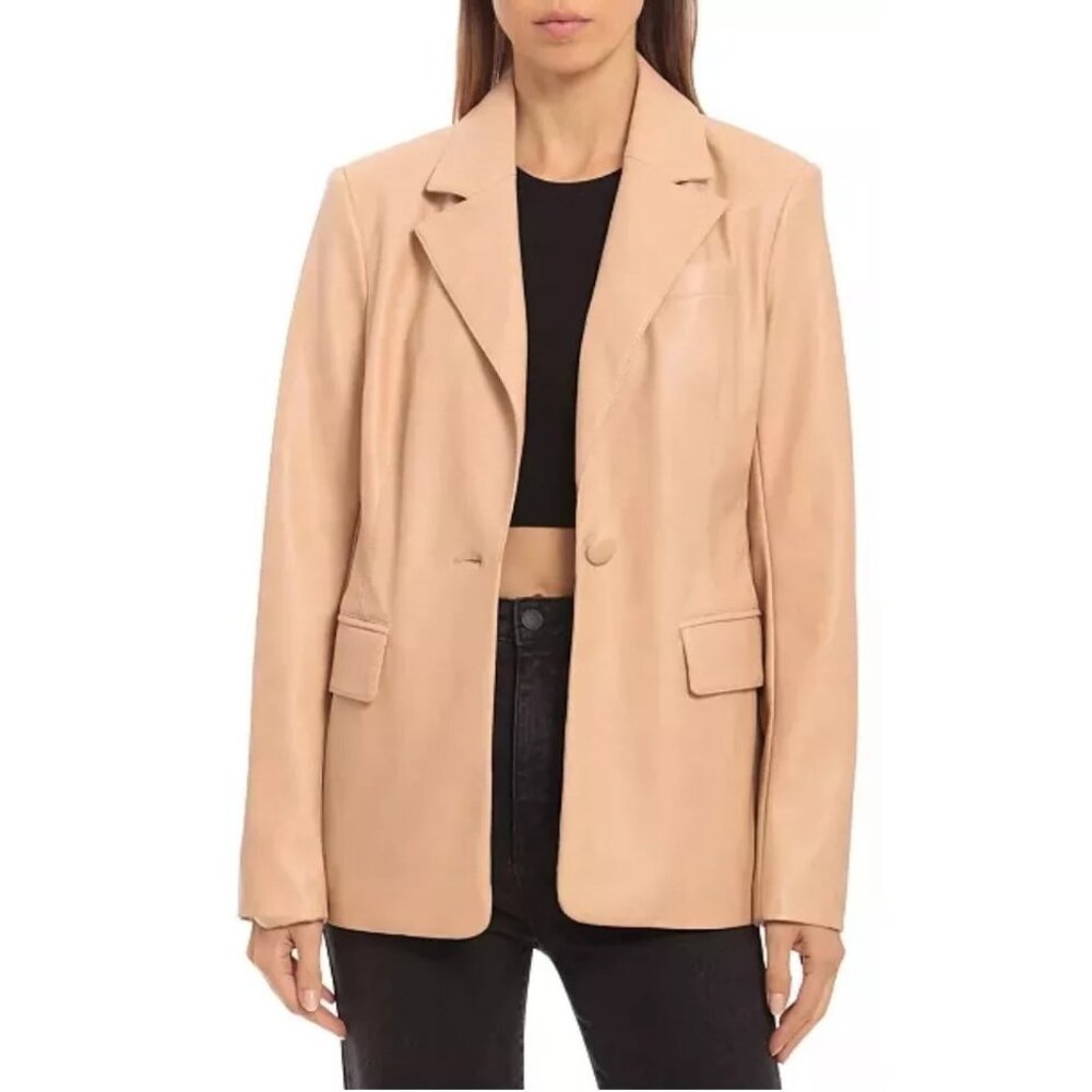 NWT Avec Les Filles Womens Plus Size 2X or 3X Faux Leather Blazer Jacket NEW